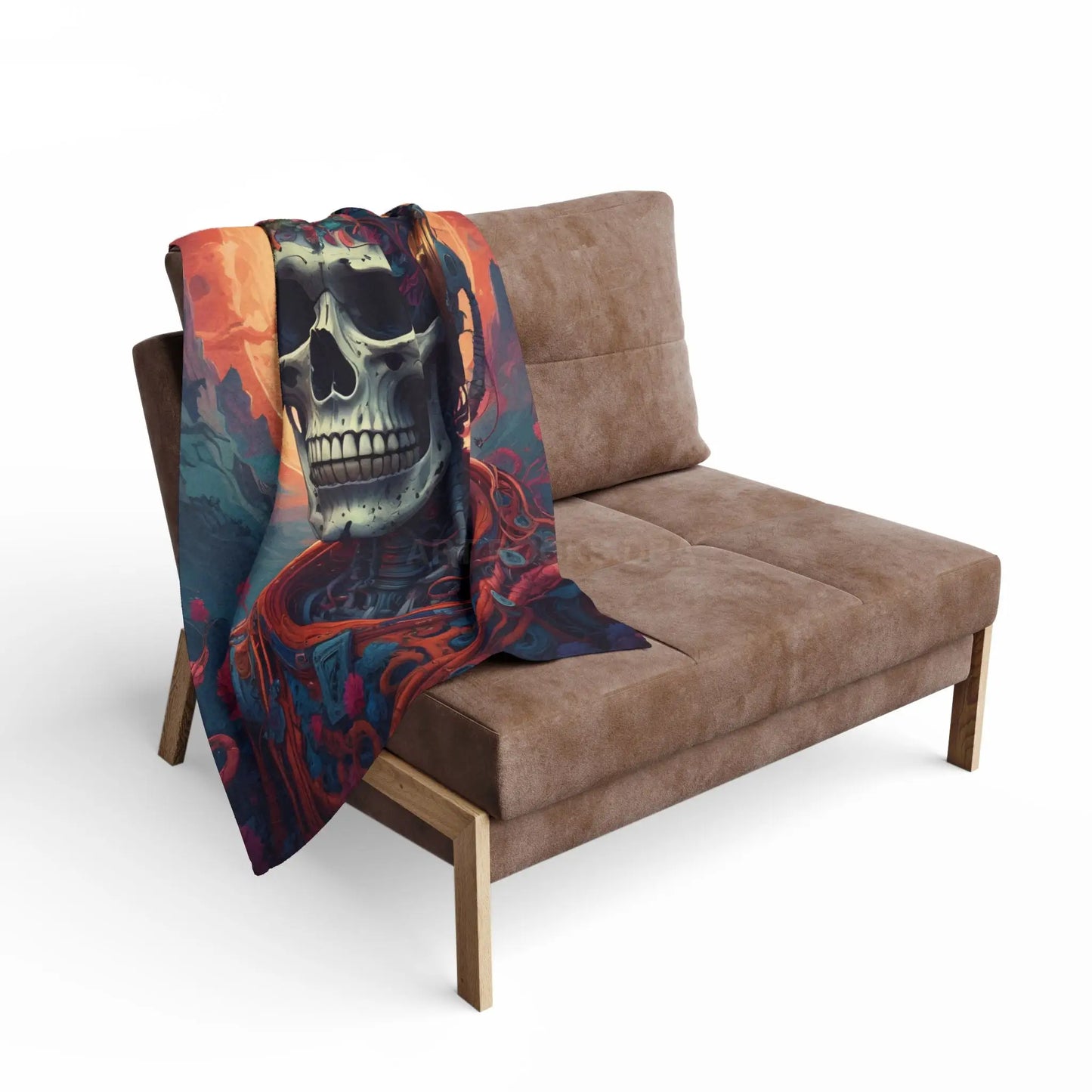 Cosmic Skull Art Fleece Blanket - Home Decor