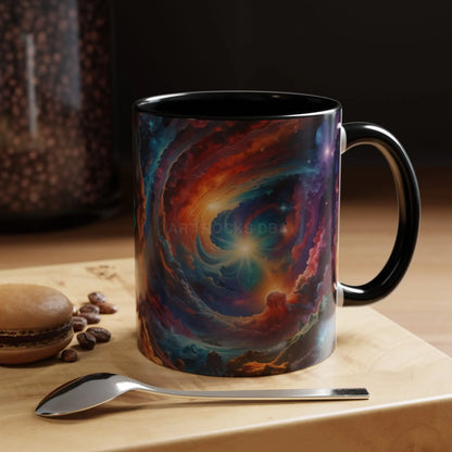 Cosmic Swirl Coffee Mug – Nebula Art 11/15oz Accent Mug - 11oz / Black - Mug