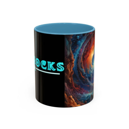 Cosmic Swirl Coffee Mug – Nebula Art 11/15oz Accent Mug - 11oz / Light Blue - Mug
