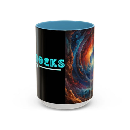 Cosmic Swirl Coffee Mug – Nebula Art 11/15oz Accent Mug - 15oz / Light Blue - Mug