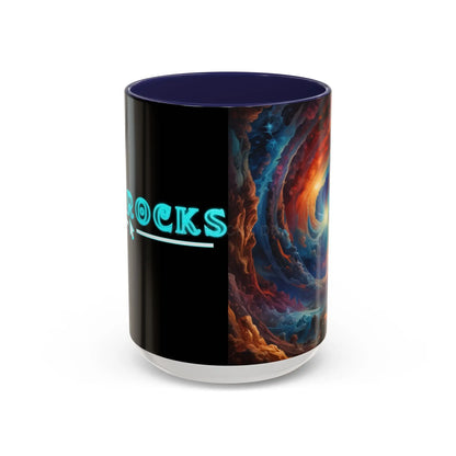Cosmic Swirl Coffee Mug – Nebula Art 11/15oz Accent Mug - 15oz / Navy - Mug