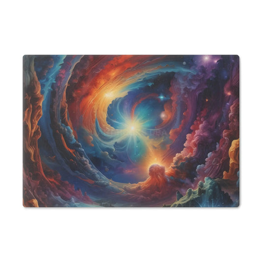 Cosmic Swirl Glass Cutting Board – Vibrant Nebula Kitchen Décor - Small - Home Decor