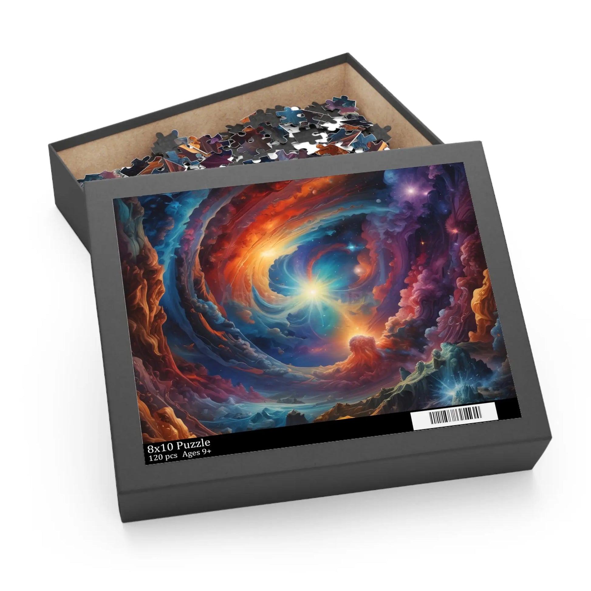 Cosmic Vortex Puzzle – Spiral Nebula 120/252/500-Piece Jigsaw - 10’’ × 8’’ (120 pcs) - Puzzle