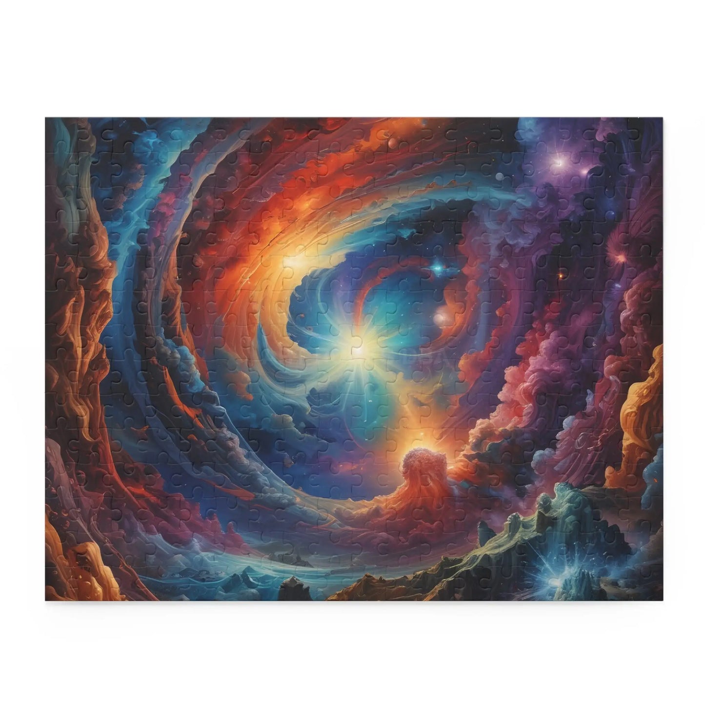 Cosmic Vortex Puzzle – Spiral Nebula 120/252/500-Piece Jigsaw - 14’’ × 11’’ (252 pcs) - Puzzle