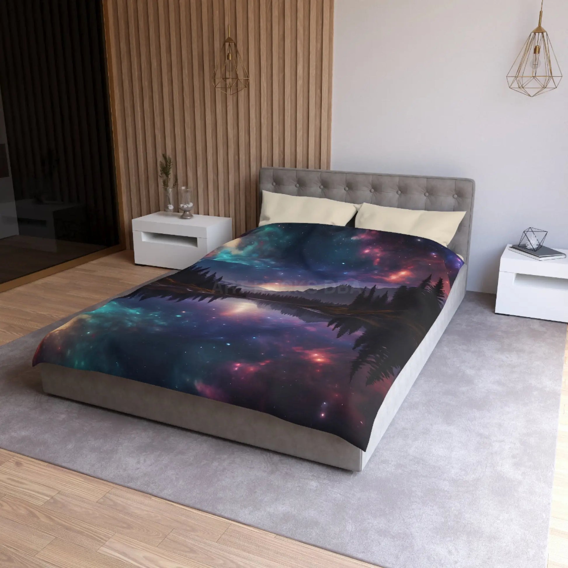 Cosmic Wilderness Duvet Cover - Celestial Bedding Dreamy Bedroom Decor Unique Gift for Galaxy Lovers Starry Night Home