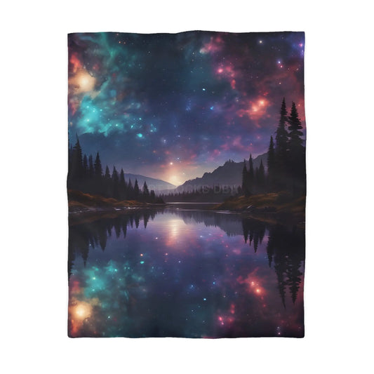Cosmic Wilderness Duvet Cover - Celestial Bedding Dreamy Bedroom Decor Unique Gift for Galaxy Lovers Starry Night Home