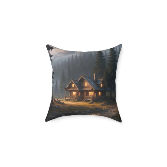 Cottage Scene Throw Pillow Cozy Decor for Home Great for Fall and Winter Perfect Gift for Housewarming or Holidays