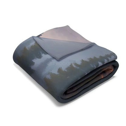 Cozy Arctic Fleece Blanket - Serene Cabin Design for Warmth & Comfort Perfect Gift for Home Decor Camping Relaxation