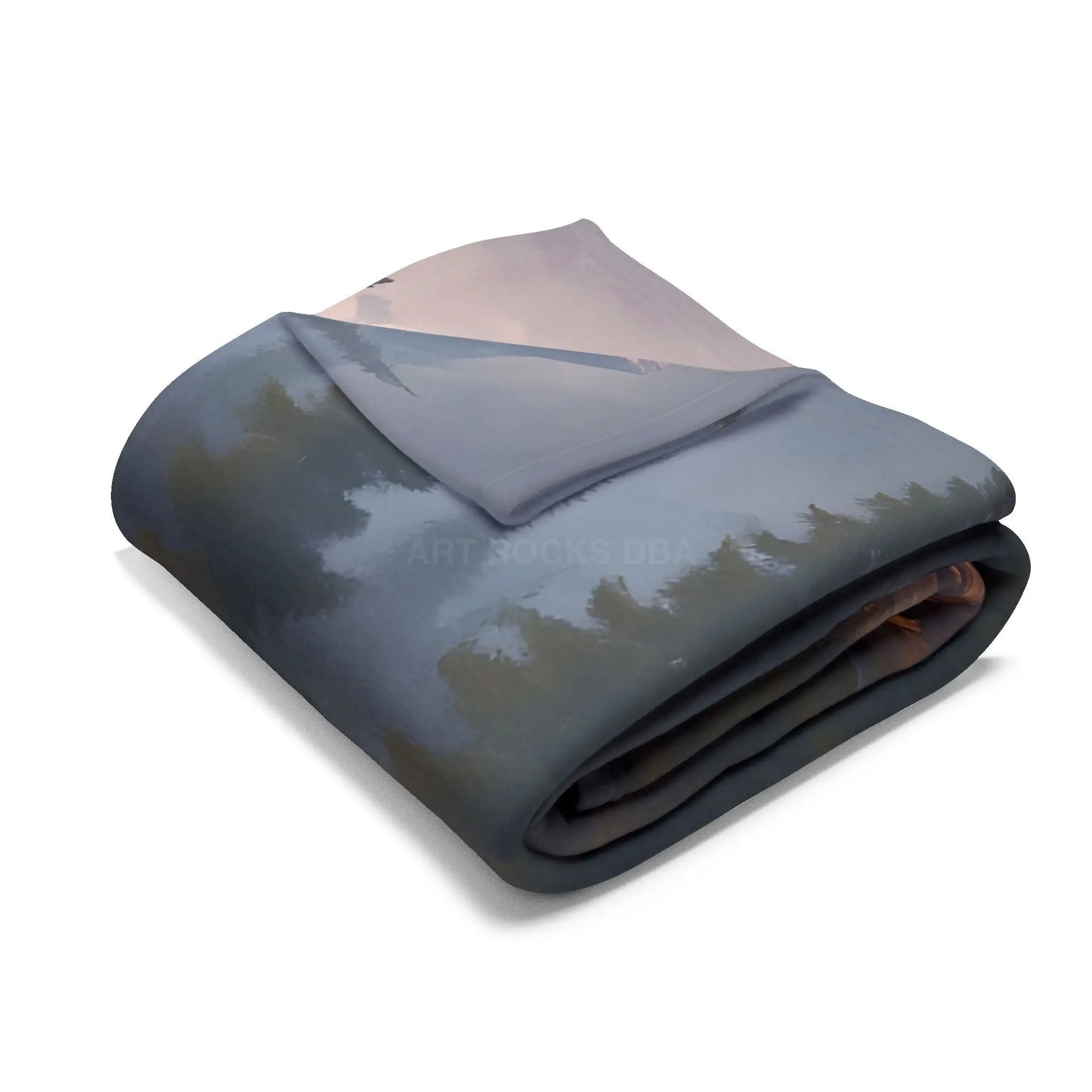 Cozy Arctic Fleece Blanket - Serene Cabin Design for Warmth & Comfort Perfect Gift for Home Decor Camping Relaxation