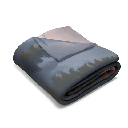 Cozy Arctic Fleece Blanket - Serene Cabin Design for Warmth & Comfort Perfect Gift for Home Decor Camping Relaxation