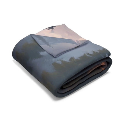 Cozy Arctic Fleece Blanket - Serene Cabin Design for Warmth & Comfort Perfect Gift for Home Decor Camping Relaxation