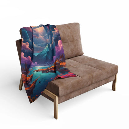 Cozy Arctic Fleece Blanket with Enchanting Landscape Design | Perfect for Home Decor Gifting Camping Cozy Nights