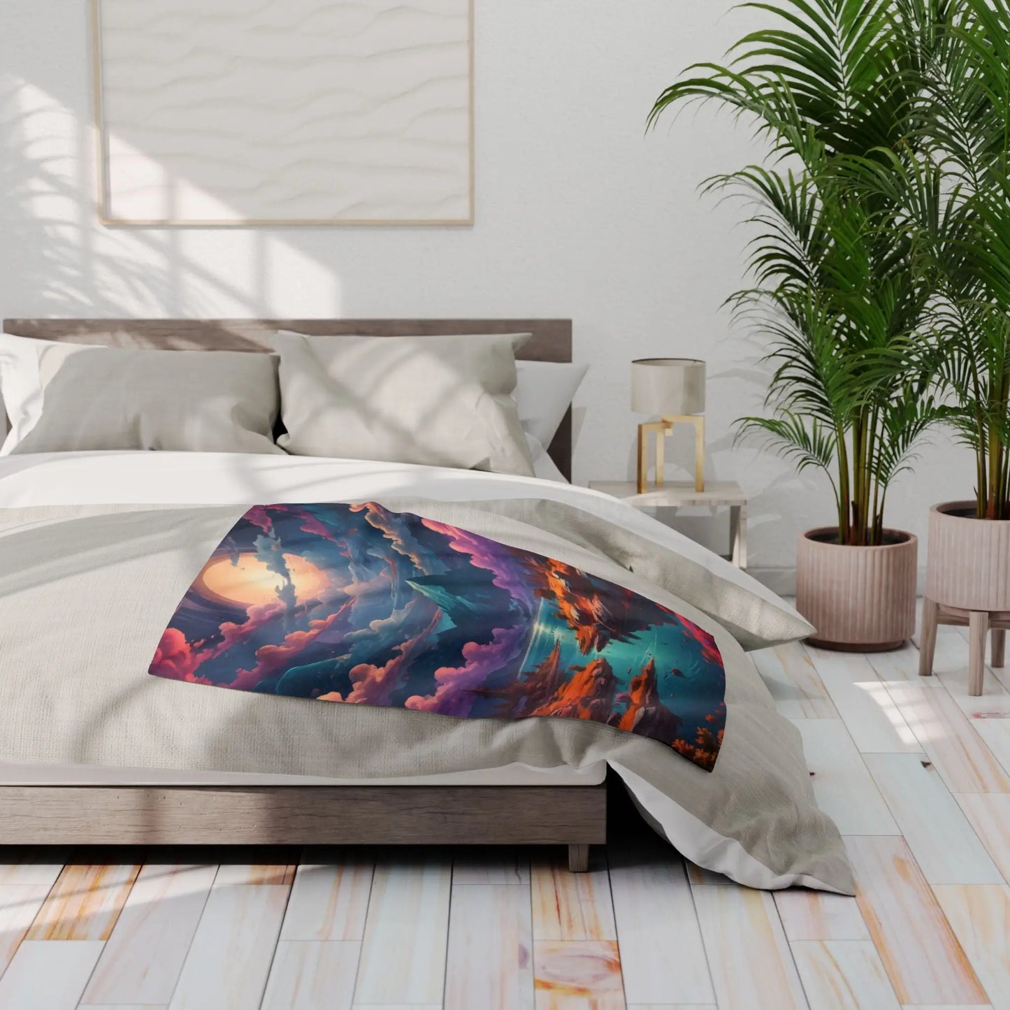 Cozy Arctic Fleece Blanket with Enchanting Landscape Design | Perfect for Home Decor Gifting Camping Cozy Nights