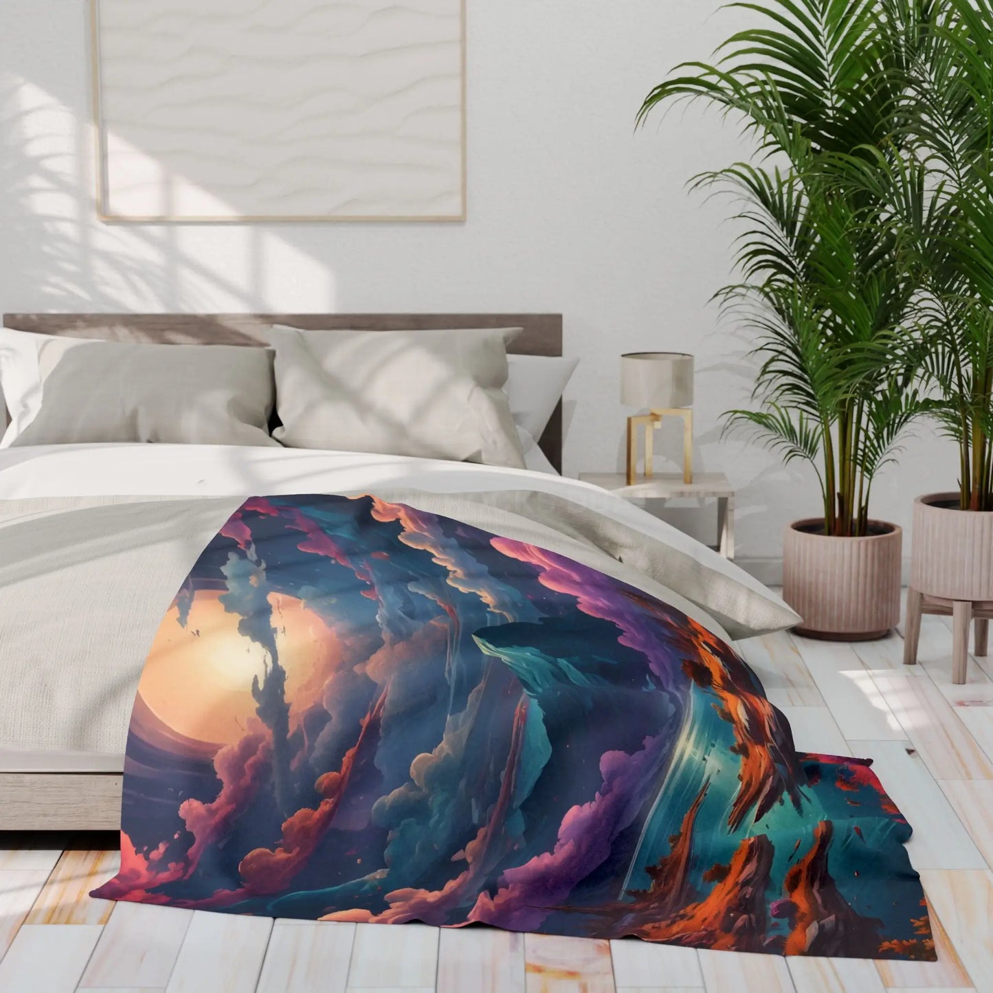 Cozy Arctic Fleece Blanket with Enchanting Landscape Design | Perfect for Home Decor Gifting Camping Cozy Nights