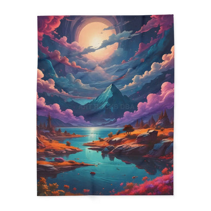 Cozy Arctic Fleece Blanket with Enchanting Landscape Design | Perfect for Home Decor Gifting Camping Cozy Nights
