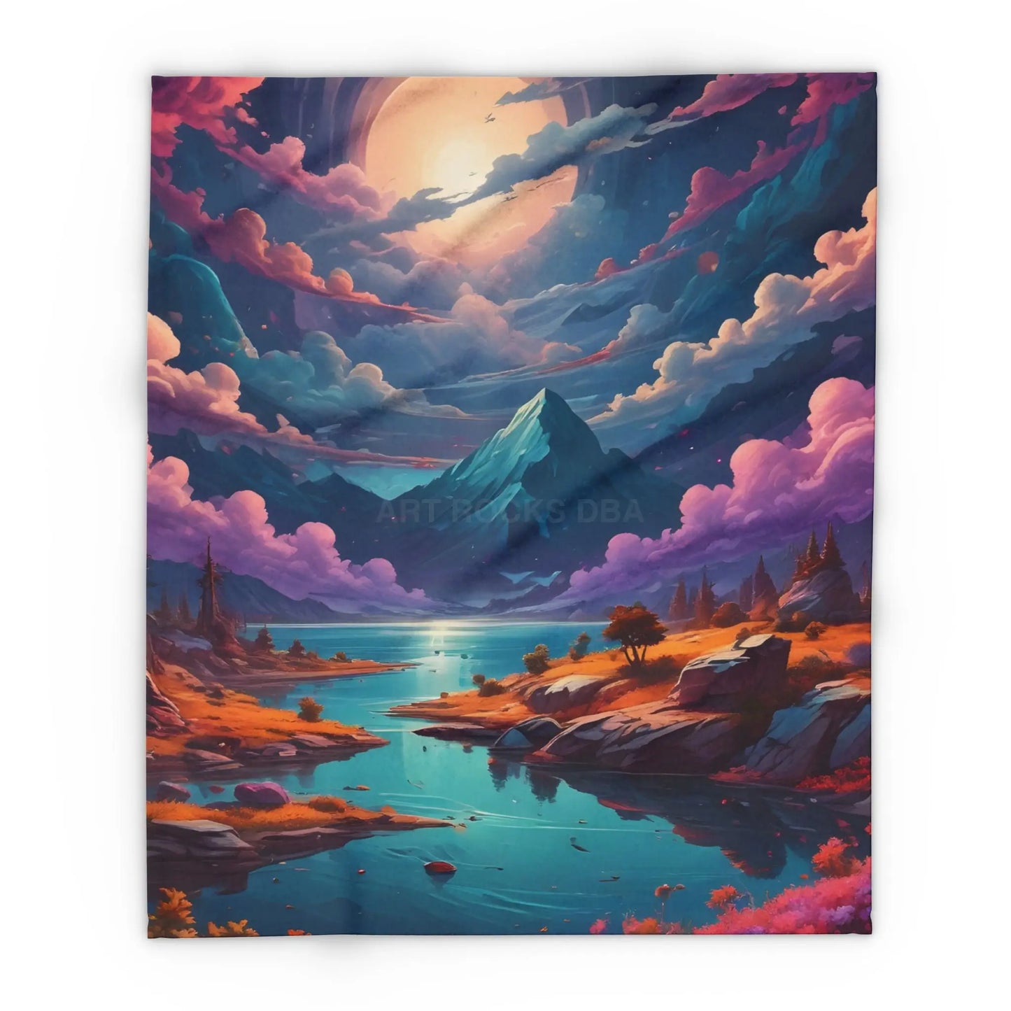 Cozy Arctic Fleece Blanket with Enchanting Landscape Design | Perfect for Home Decor Gifting Camping Cozy Nights