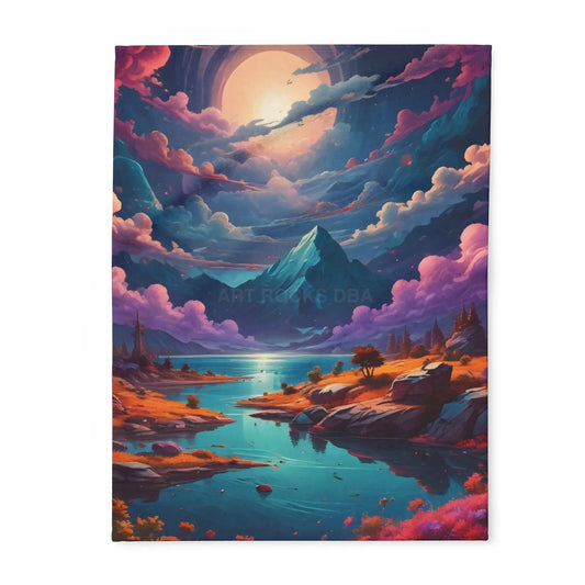 Cozy Arctic Fleece Blanket with Enchanting Landscape Design | Perfect for Home Decor Gifting Camping Cozy Nights
