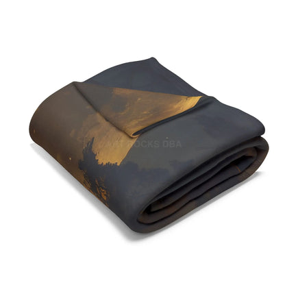 Cozy Arctic Fleece Blanket with Moonlit Forest Design Soft Throw Winter Decor Gift for Nature Lovers Home Warmth - Home