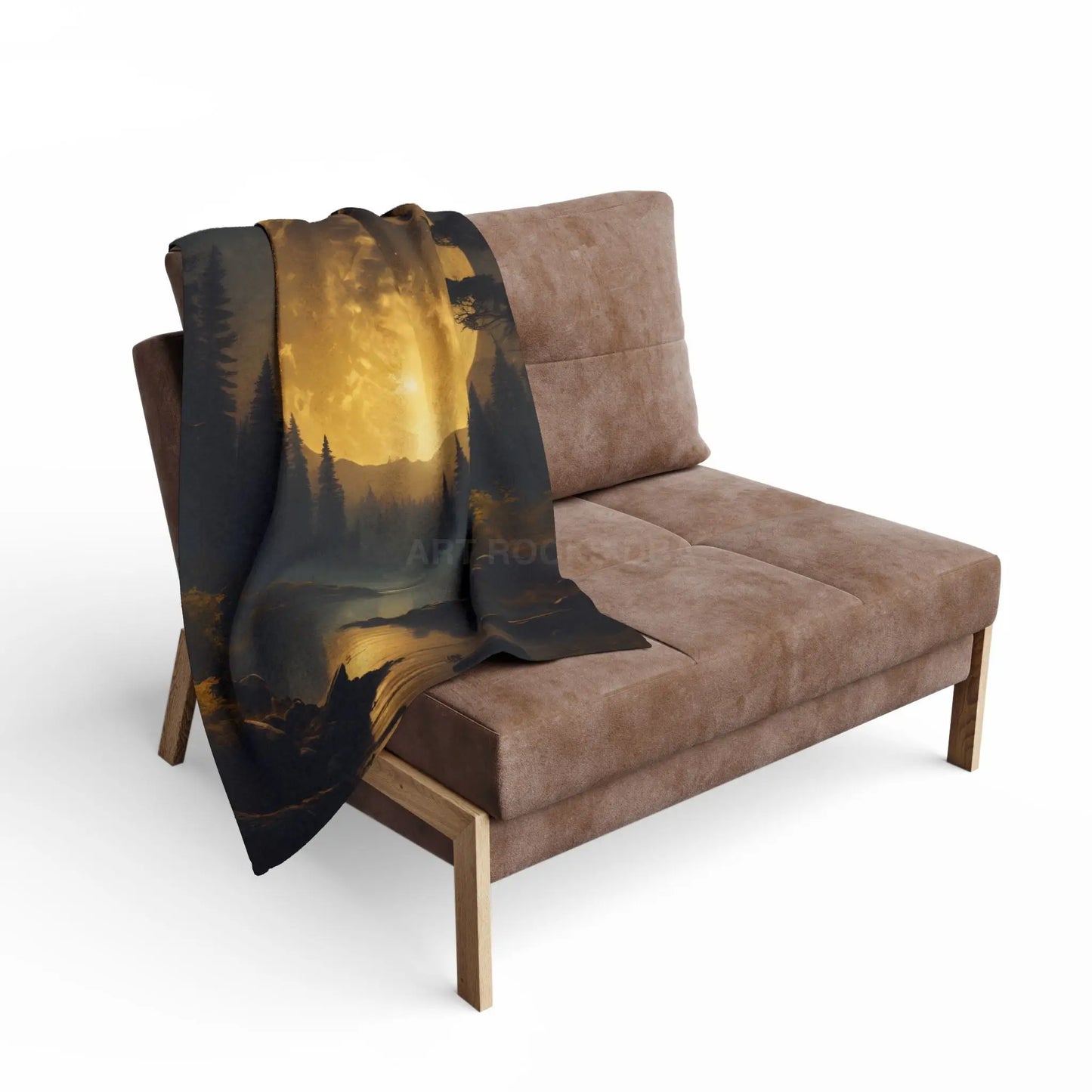 Cozy Arctic Fleece Blanket with Moonlit Forest Design Soft Throw Winter Decor Gift for Nature Lovers Home Warmth - Home