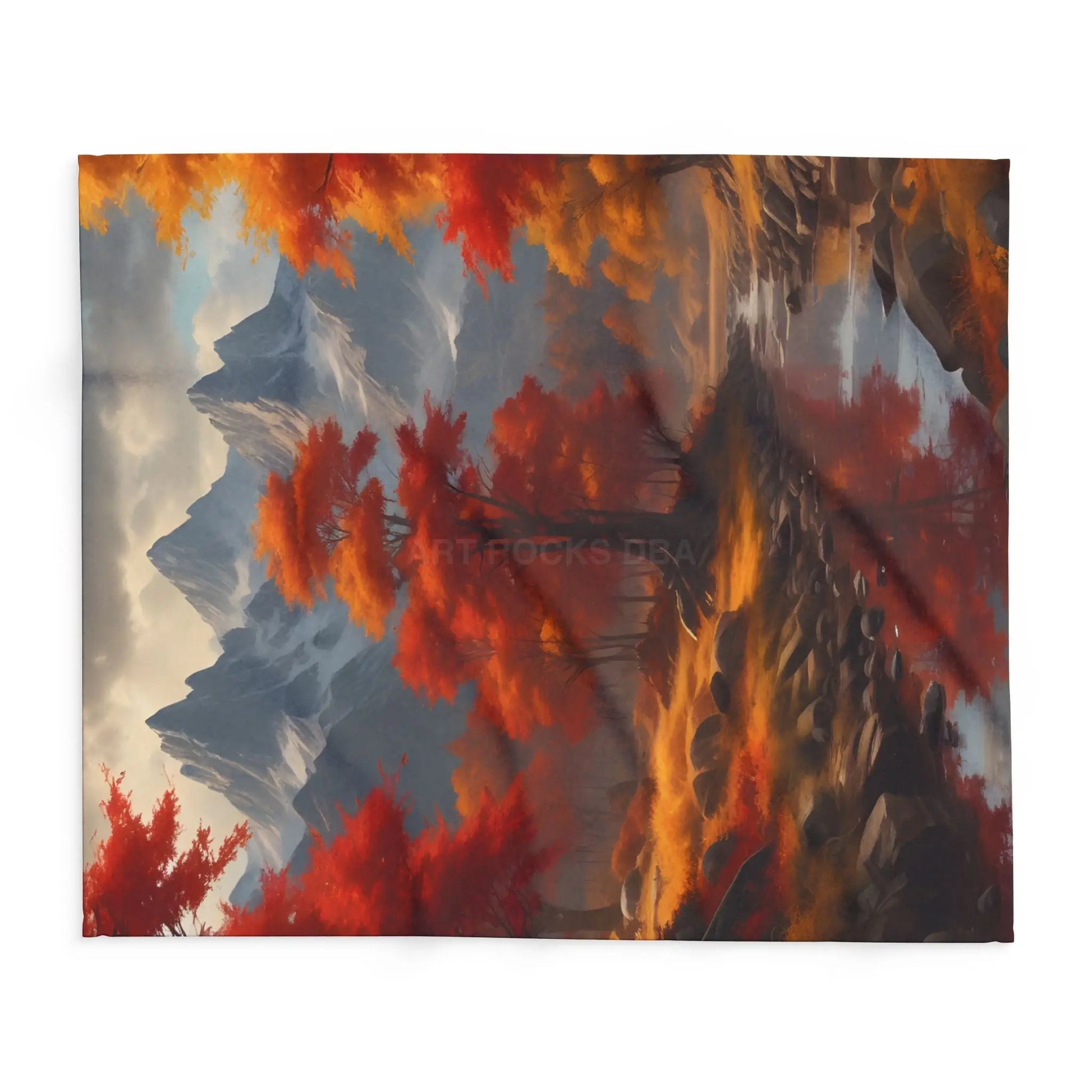 Cozy Autumn Mountains Fleece Blanket Warm Throw for Fall Decor Perfect Gift for Friends and Family Scenic Mountain