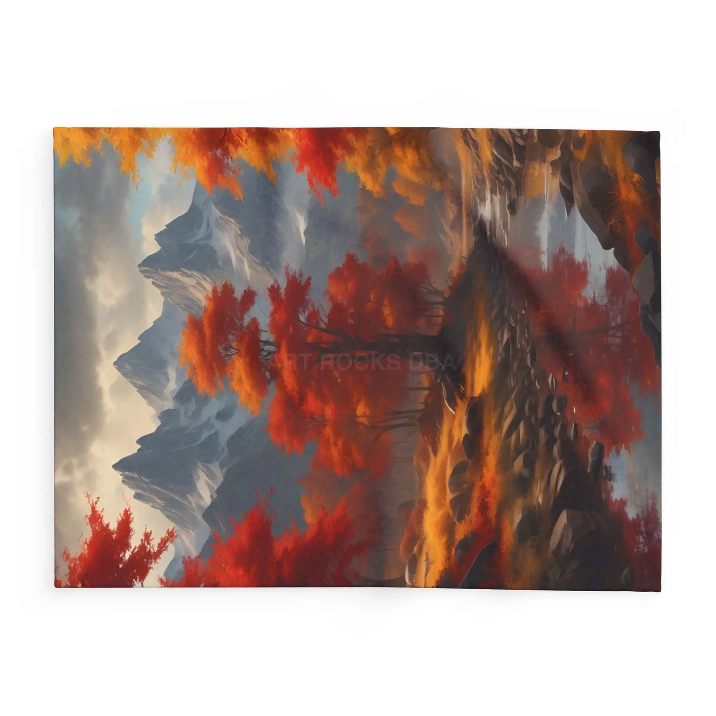 Cozy Autumn Mountains Fleece Blanket Warm Throw for Fall Decor Perfect Gift for Friends and Family Scenic Mountain