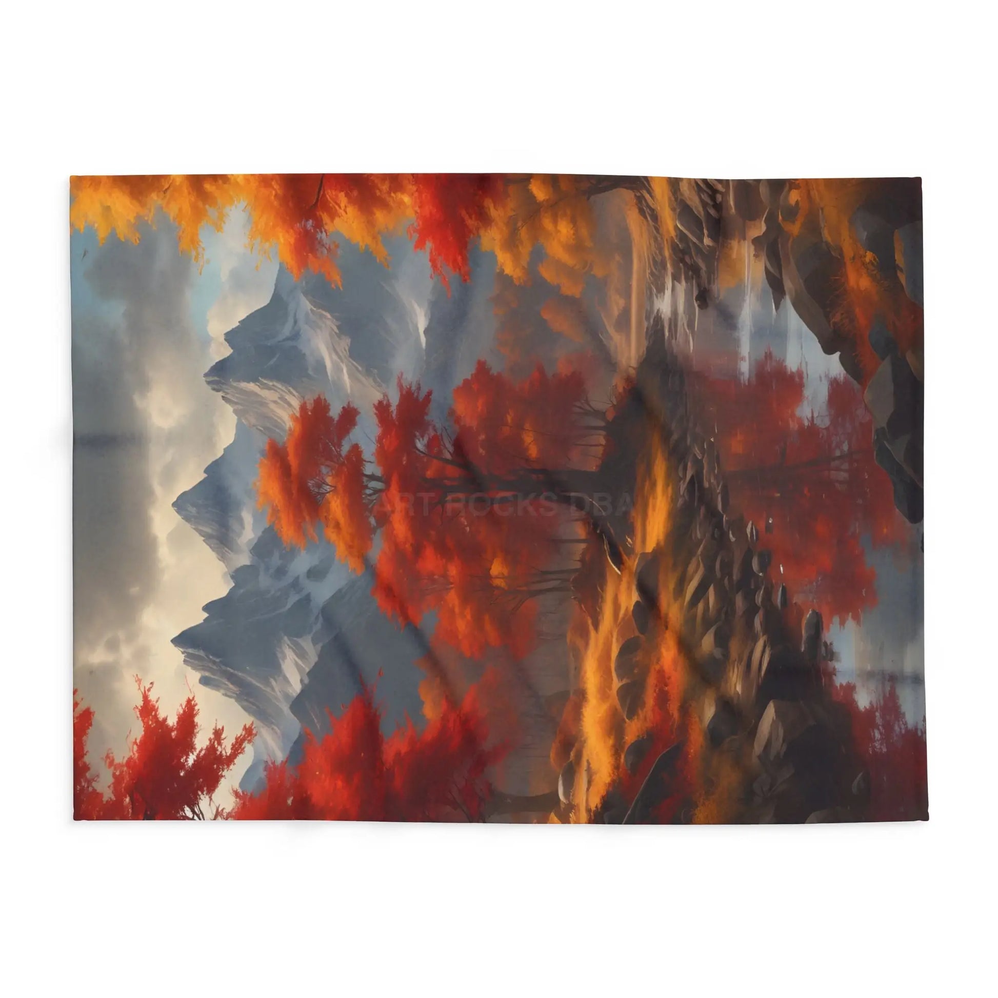 Cozy Autumn Mountains Fleece Blanket Warm Throw for Fall Decor Perfect Gift for Friends and Family Scenic Mountain