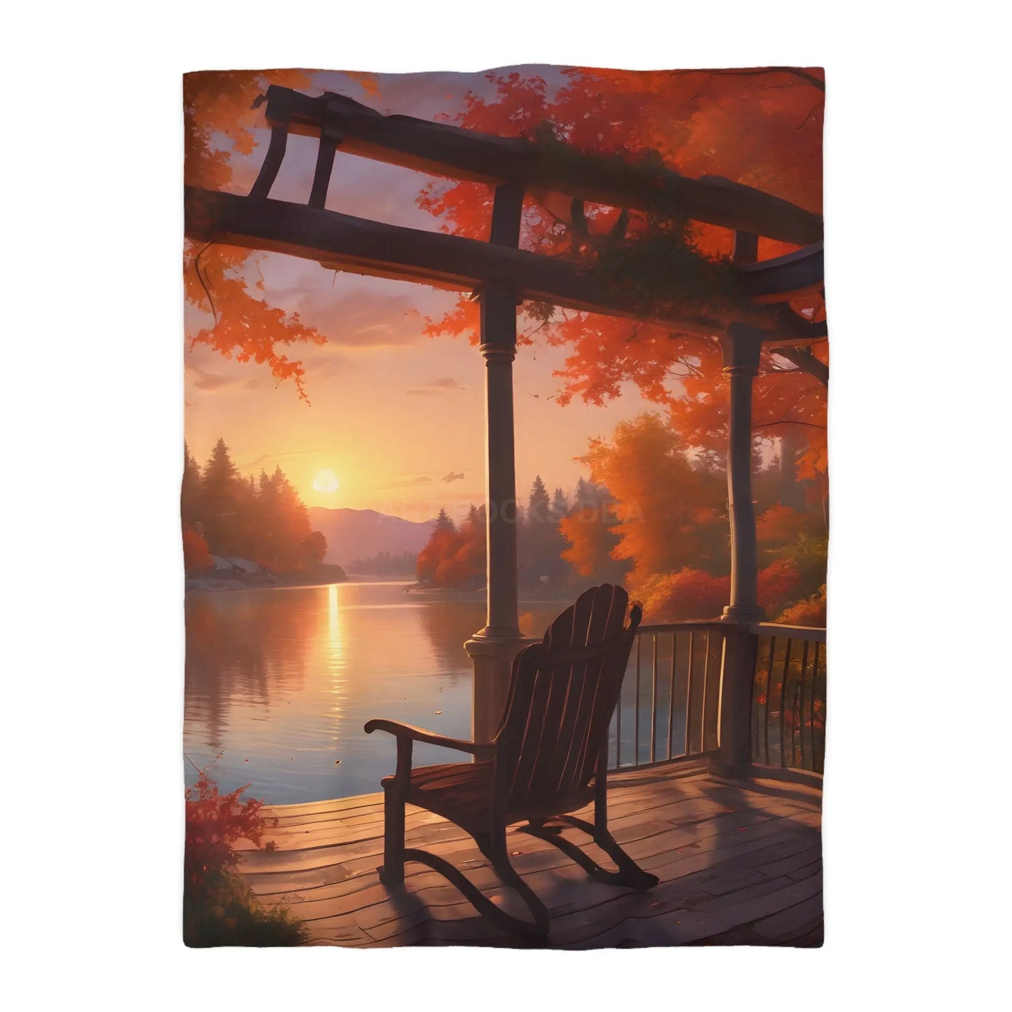 Cozy Autumn Porch Duvet Cover | Harvest Vibe Bedding Fall Decor Nature Lovers Gift Seasonal Home Accents Relaxing