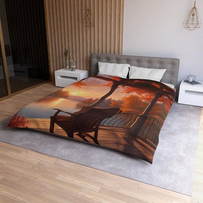 Cozy Autumn Porch Duvet Cover | Harvest Vibe Bedding Fall Decor Nature Lovers Gift Seasonal Home Accents Relaxing