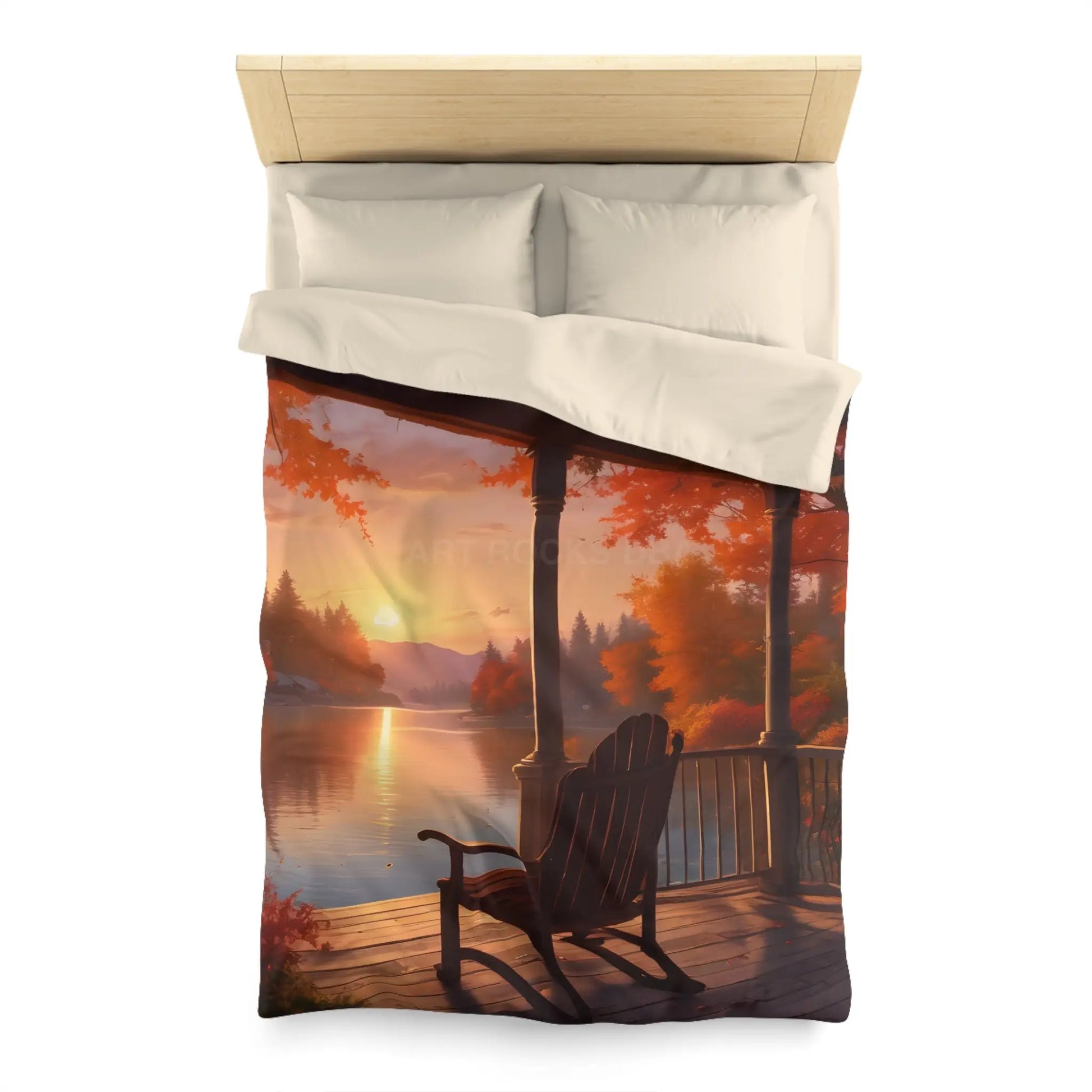 Cozy Autumn Porch Duvet Cover | Harvest Vibe Bedding Fall Decor Nature Lovers Gift Seasonal Home Accents Relaxing