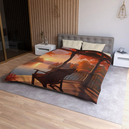 Cozy Autumn Porch Duvet Cover | Harvest Vibe Bedding Fall Decor Nature Lovers Gift Seasonal Home Accents Relaxing