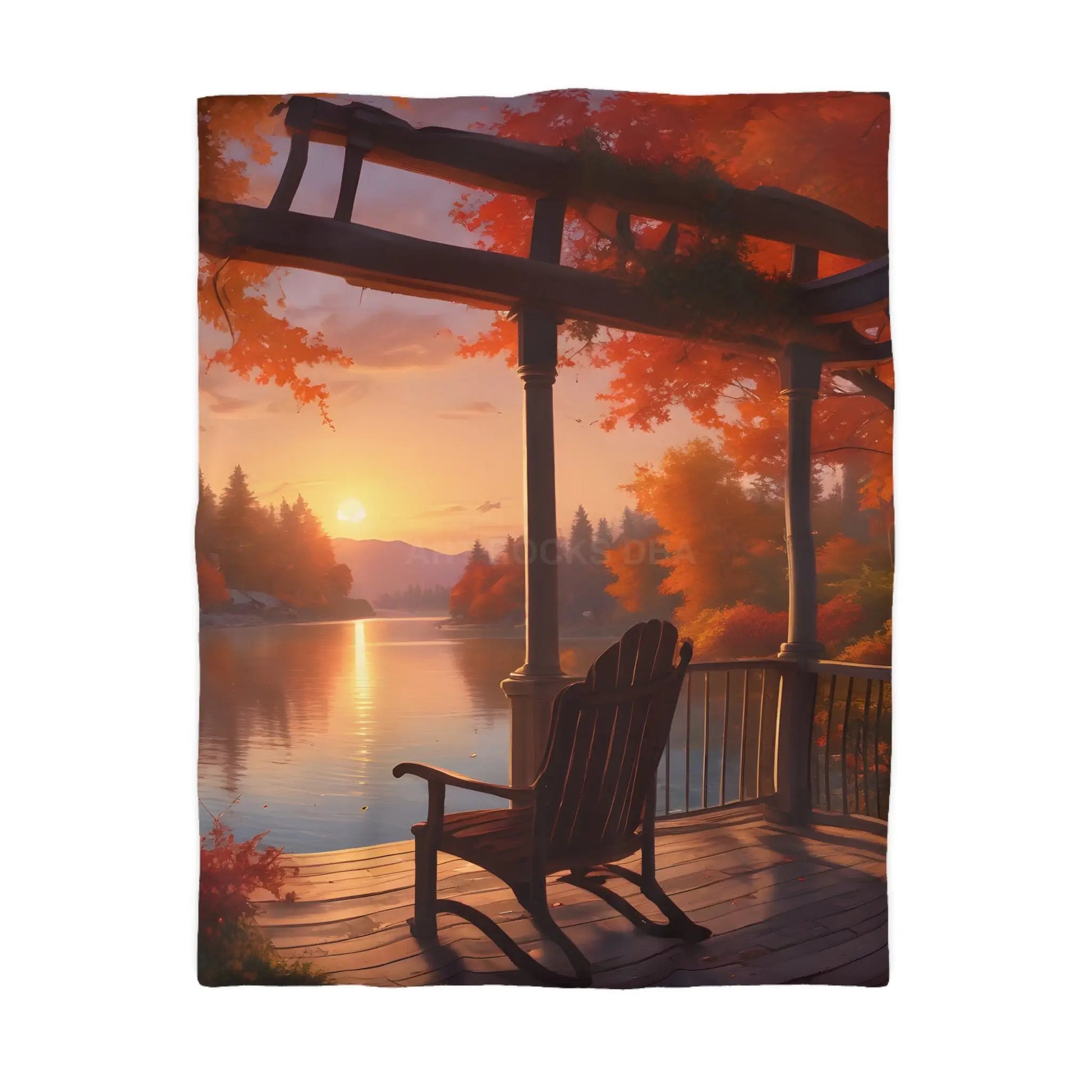 Cozy Autumn Porch Duvet Cover | Harvest Vibe Bedding Fall Decor Nature Lovers Gift Seasonal Home Accents Relaxing