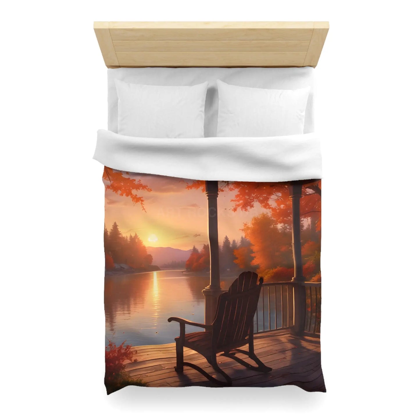 Cozy Autumn Porch Duvet Cover | Harvest Vibe Bedding Fall Decor Nature Lovers Gift Seasonal Home Accents Relaxing