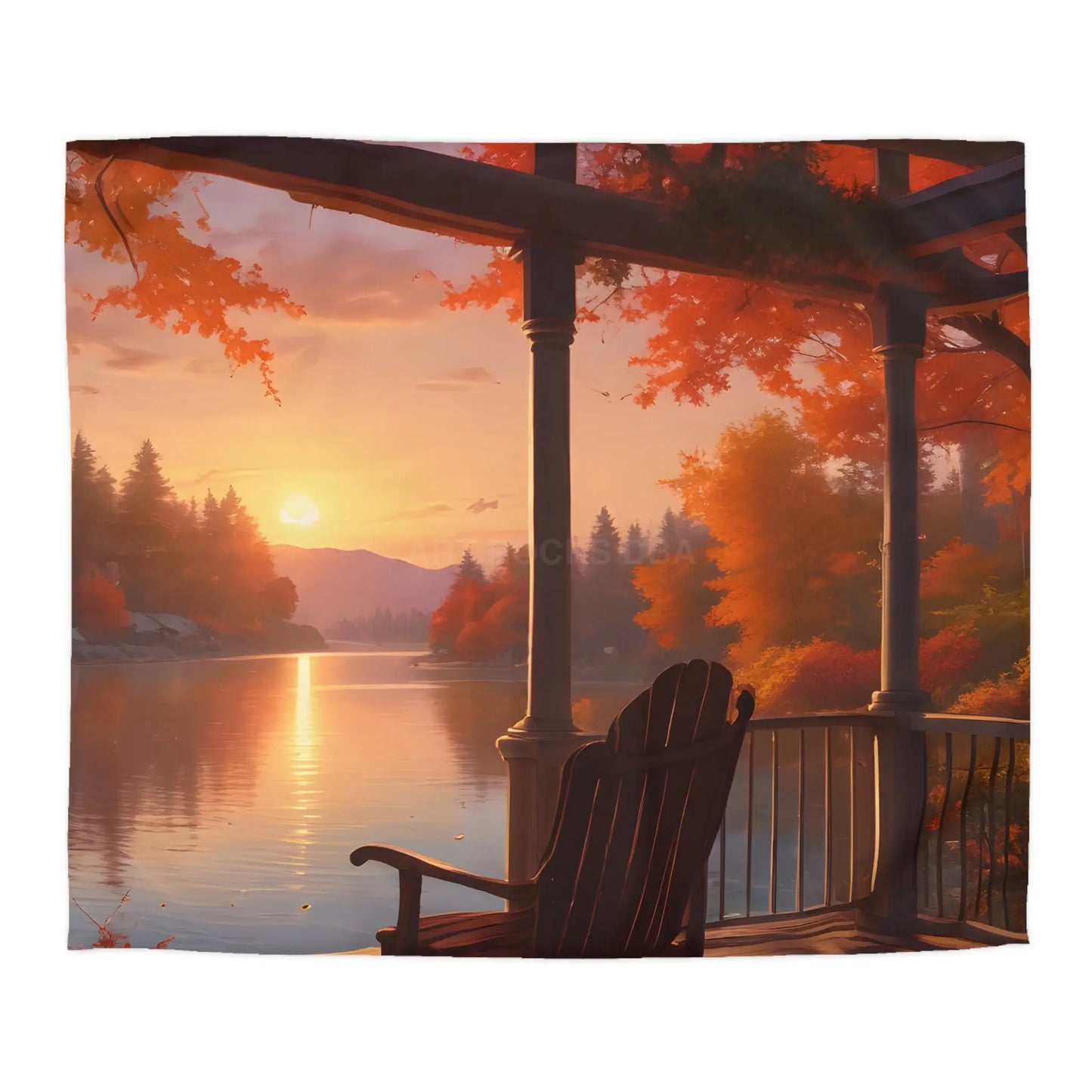 Cozy Autumn Porch Duvet Cover | Harvest Vibe Bedding Fall Decor Nature Lovers Gift Seasonal Home Accents Relaxing