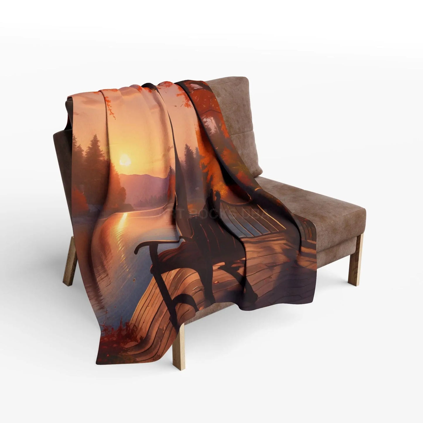 Cozy Autumn Porch Fleece Blanket - Warm Throw for Fall Decor Outdoor Picnic Cabin Vibes Gift for Him/Her Seasonal Home