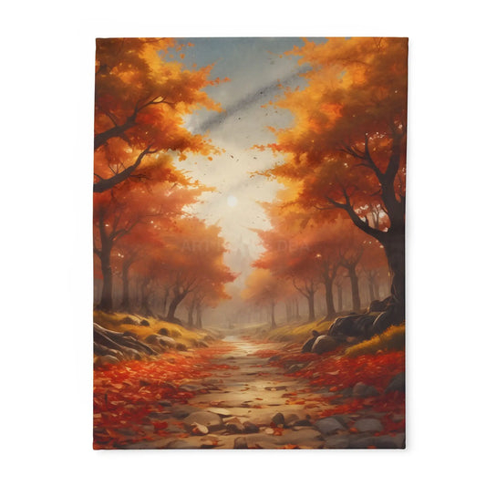 Cozy Autumn Tree Colors Fleece Blanket - Warm Throw for Fall Decor Snug Comfort Gift for Thanksgiving Home Accent