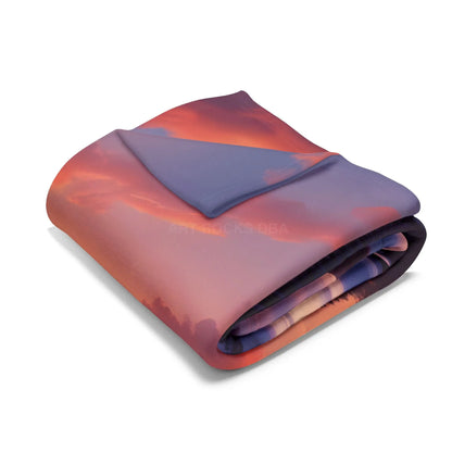 Cozy Cabin in the Snow Arctic Fleece Blanket Warm Winter Throw for Cabin Decor Perfect for Home Gift for Holidays