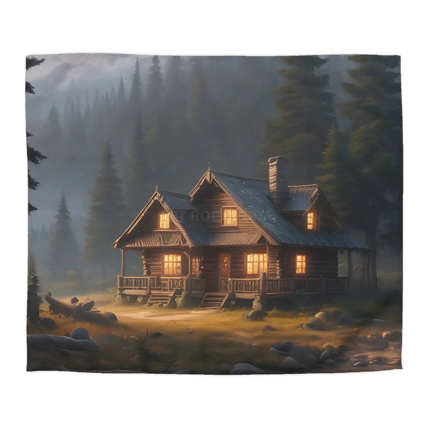 Cozy Cabin in The Woods Microfiber Duvet Cover Rustic Home Decor Mountain Retreat Bedding Perfect Gift for Nature