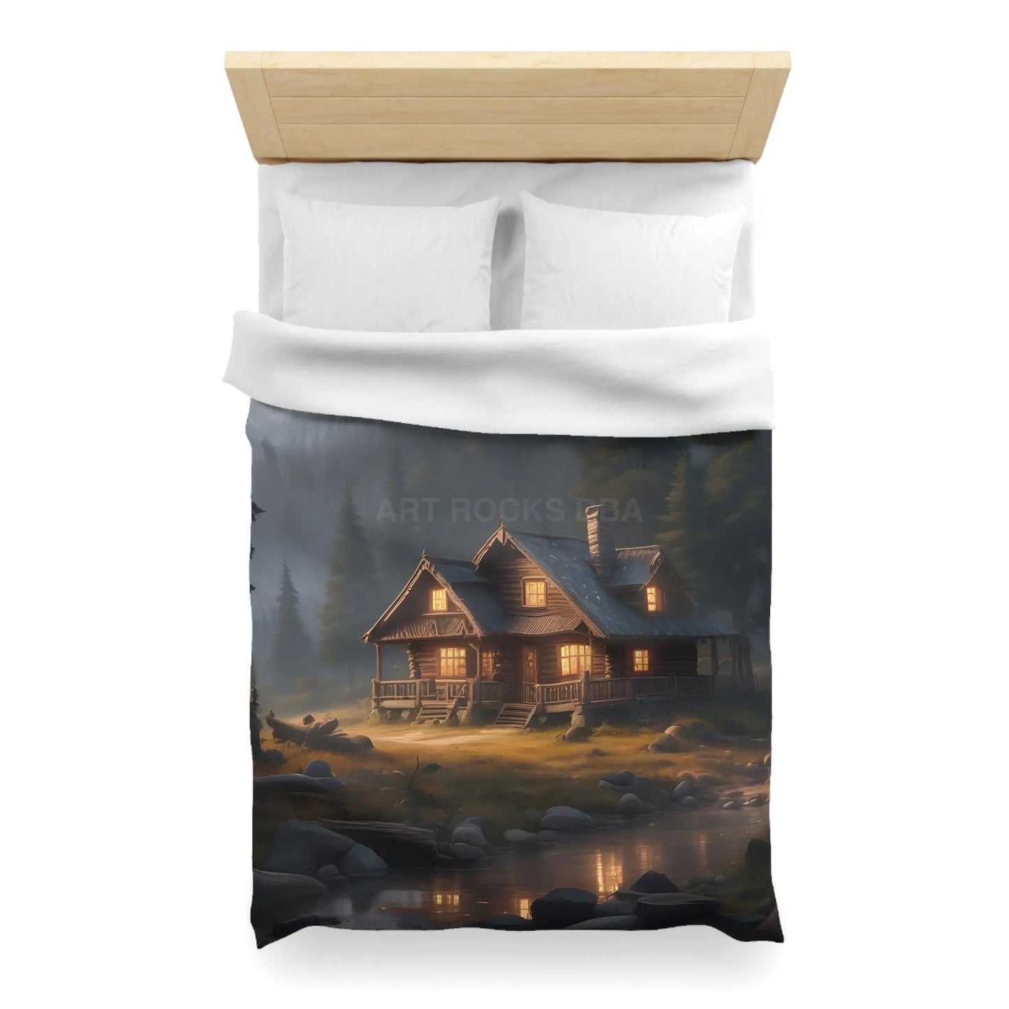 Cozy Cabin in The Woods Microfiber Duvet Cover Rustic Home Decor Mountain Retreat Bedding Perfect Gift for Nature