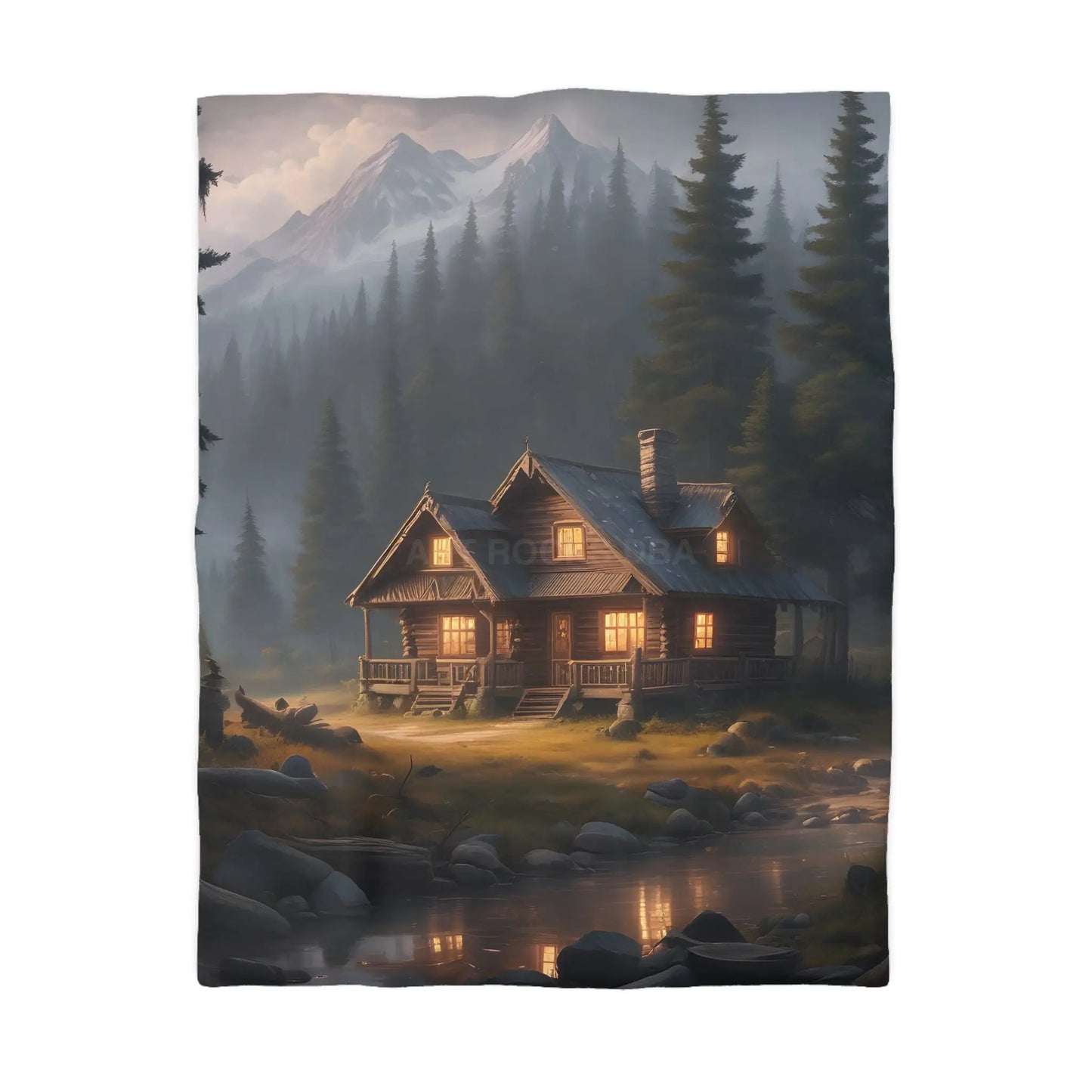 Cozy Cabin in The Woods Microfiber Duvet Cover Rustic Home Decor Mountain Retreat Bedding Perfect Gift for Nature