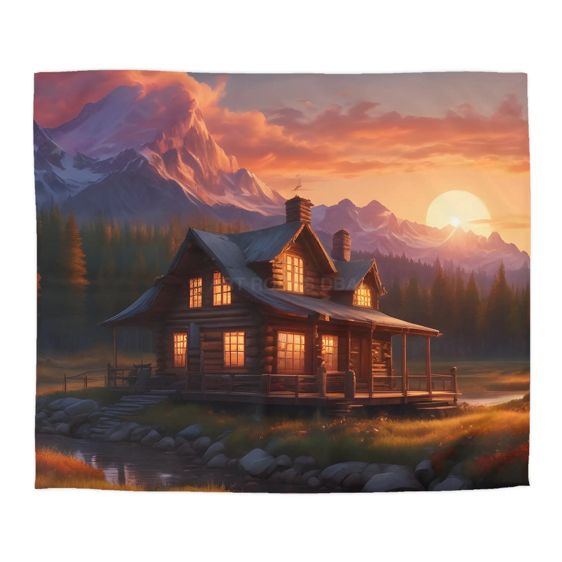 Cozy Cabin Microfiber Duvet Cover | Rustic Bedding Nature Decor Cabin Vibes Home Essentials Mountain Retreat - Home