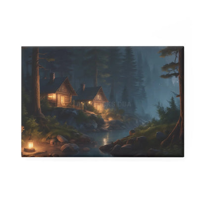 Cozy Cabin Scene Magnet Rustic Home Decor Nature Lover Gift Fridge Magnet Wall Art Decoration Perfect for Mountain