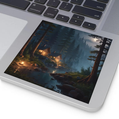 Cozy Cabin Stickers - Nature Scene Decor for Home Scrapbooking Gifts Outdoor Adventures Aesthetic Wall Art - Paper