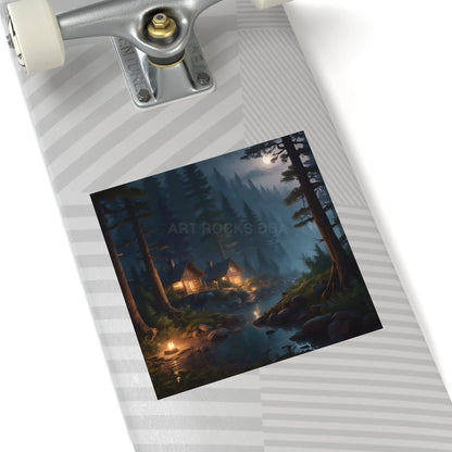 Cozy Cabin Stickers - Nature Scene Decor for Home Scrapbooking Gifts Outdoor Adventures Aesthetic Wall Art - Paper