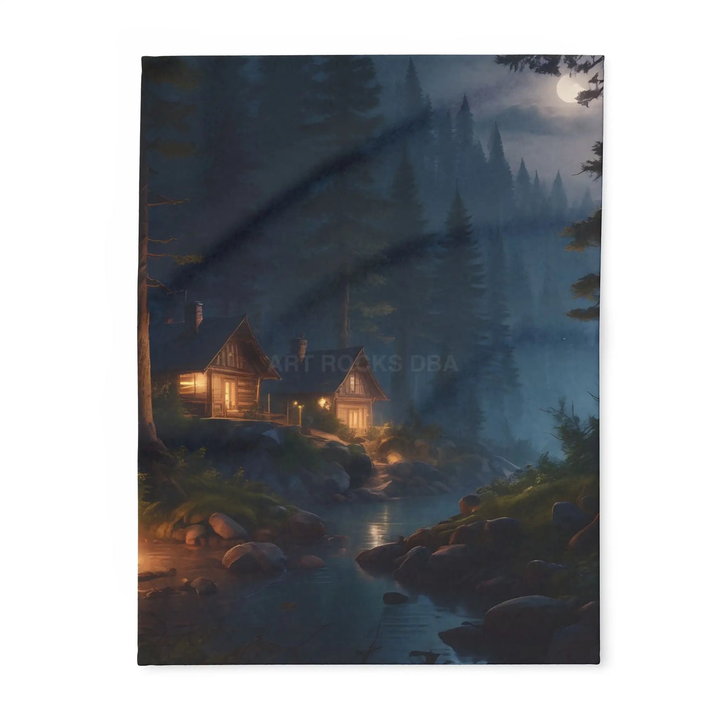 Cozy Camping Cabins Arctic Fleece Blanket for Warm Evenings Cabin Decor Camping Gift Holiday Comfort Cozy Living Room