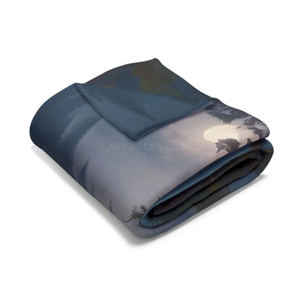 Cozy Camping Cabins Arctic Fleece Blanket for Warm Evenings Cabin Decor Camping Gift Holiday Comfort Cozy Living Room