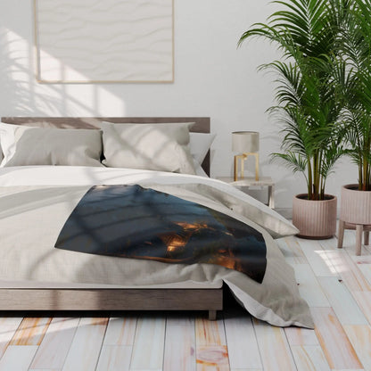 Cozy Camping Cabins Arctic Fleece Blanket for Warm Evenings Cabin Decor Camping Gift Holiday Comfort Cozy Living Room