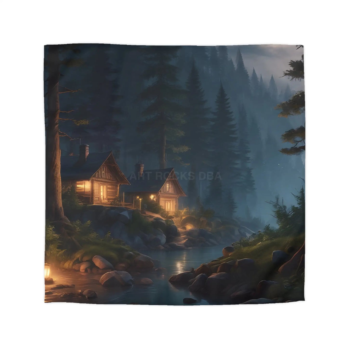 Cozy Camping Cabins Microfiber Duvet Cover - Serene Lodge Vibe Perfect for Home Decor Holiday Gifts Bedroom Makeover