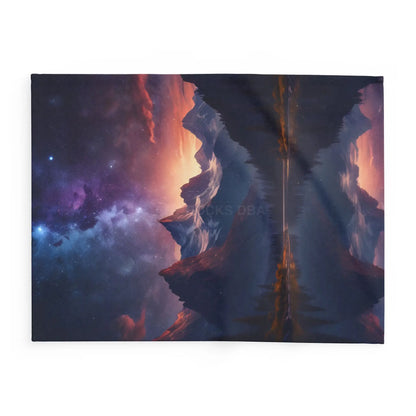 Cozy Celestial Mountain Fleece Blanket - Galaxy Decor Night Sky Throw Camping Gift Home Comfort Starry Blanket - Home
