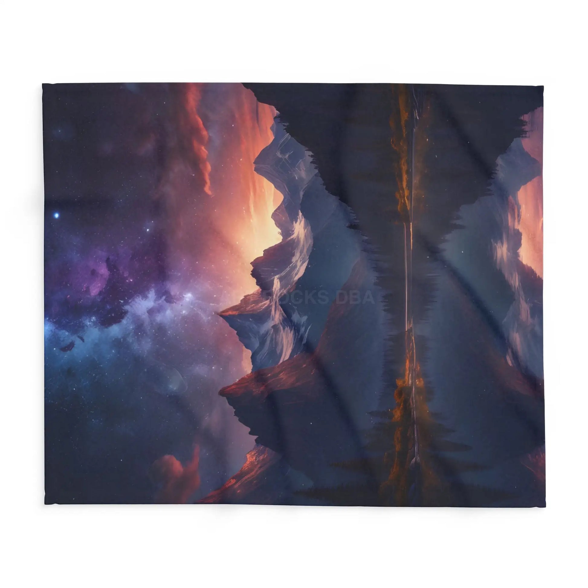 Cozy Celestial Mountain Fleece Blanket - Galaxy Decor Night Sky Throw Camping Gift Home Comfort Starry Blanket - Home