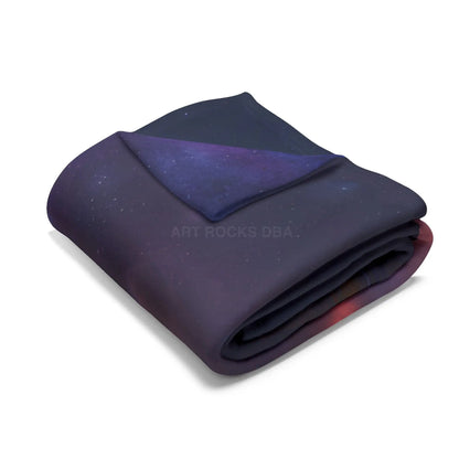 Cozy Celestial Mountain Fleece Blanket - Galaxy Decor Night Sky Throw Camping Gift Home Comfort Starry Blanket - Home